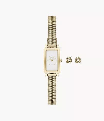 skagen Hagen Micro Two-Hand Gold Stainless Steel Watch Gift Set