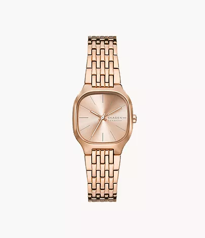 skagen Mellem Lille Three-Hand Rose Gold Stainless Steel Watch