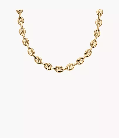 skagen Moderne Stak Gold-Tone Brass Chain Necklace Gifts