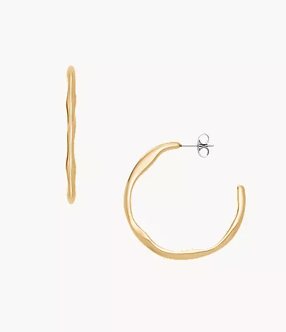 skagen Moderne Stak Gold-Tone Stainless Steel Hoop Earrings