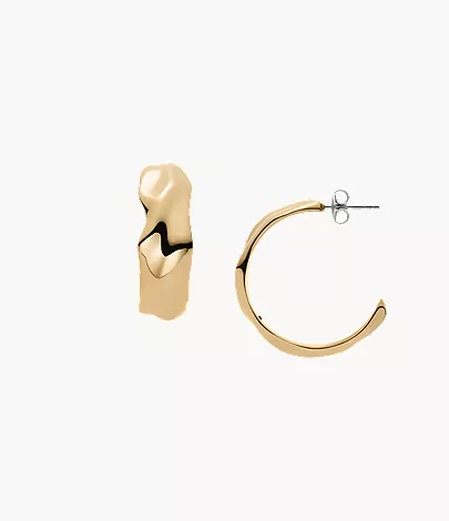 skagen Moderne Stak Gold-Tone Stainless Steel Hoop Earrings Gifts