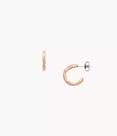 skagen Moderne Stak Rose Gold-Tone Stainless Steel Hoop Earrings