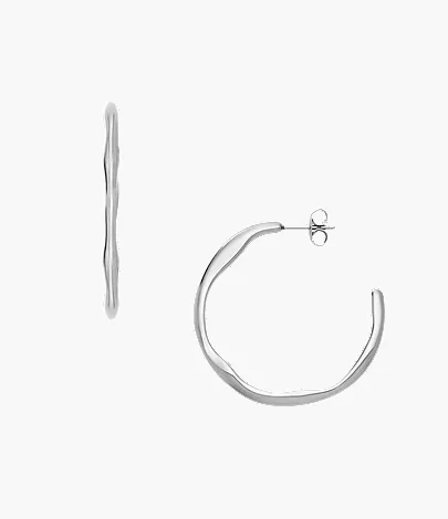 skagen Moderne Stak Silver-Tone Stainless Steel Hoop Earrings