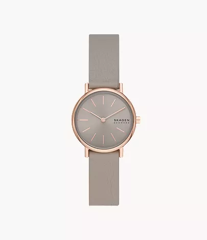 skagen Signatur Lille Two-Hand Greystone LiteHide™ Leather Watch
