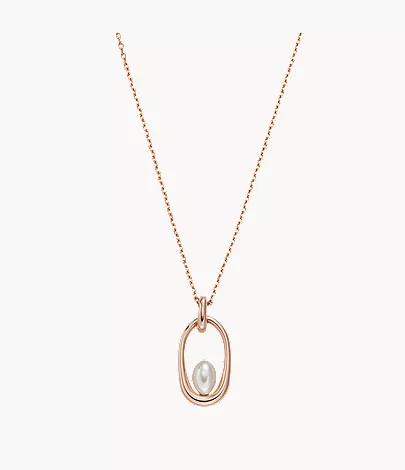 skagen Agnethe Pearl Shell Pendant Necklace