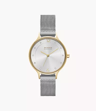 skagen Anita Lille Two-Tone Steel Mesh Watch