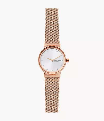 skagen Freja Lille Rose Gold-Tone Steel Mesh Watch