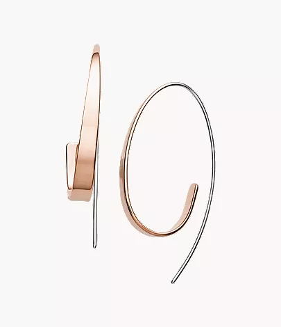 skagen Kariana Rose Gold-Tone Hoop Earrings