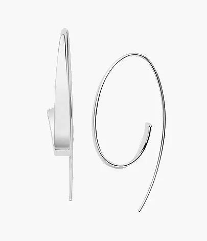 skagen Kariana Silver-Tone Hoop Earrings skagen Kariana Silver-Tone Hoop Earrings