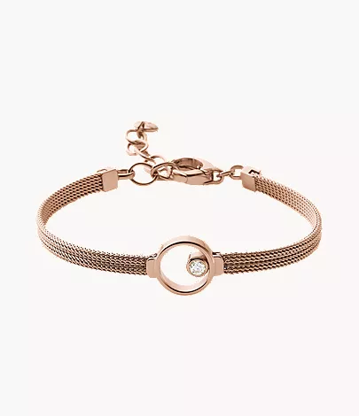 skagen Linje Modern Rose Gold-Tone Circle Bracelet