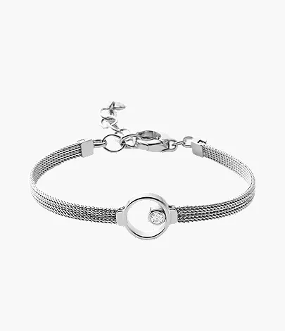 skagen Linje Modern Silver-Tone Circle Bracelet