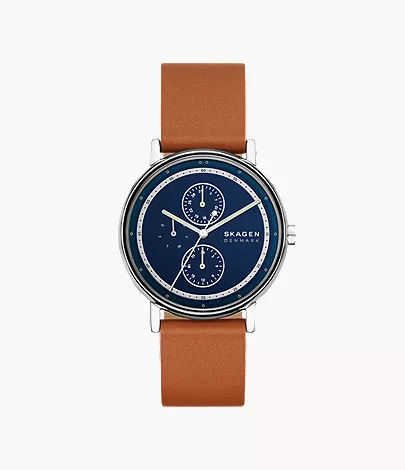 skagen Signatur Multifunction Brown Leather Watch