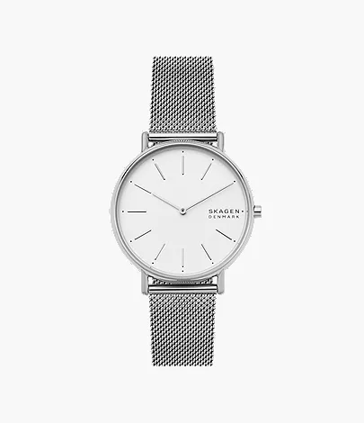 skagen Signatur Silver-Tone Steel Mesh Watch