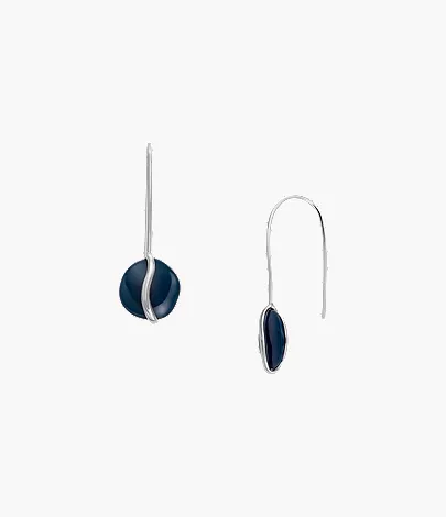 skagen Sofie Sea Glass Blue Organic-Shaped Pull-Through Earrings Jewelry