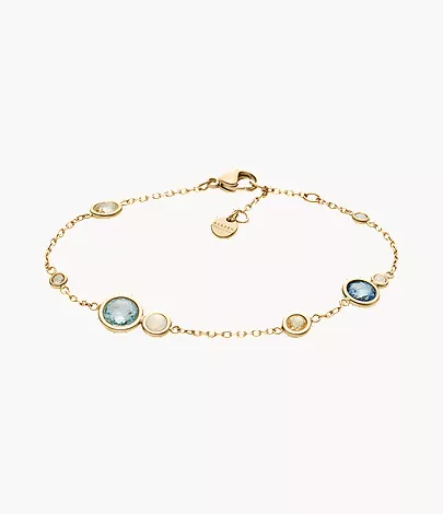 skagen Sofie Sea Glass Gold-Tone Stainless Steel Station Bracelet Gifts