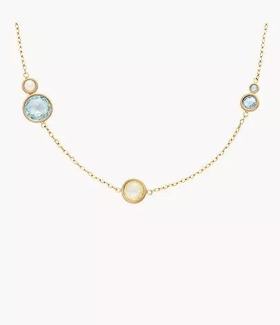 skagen Sofie Sea Glass Gold-Tone Stainless Steel Station Necklace Gifts