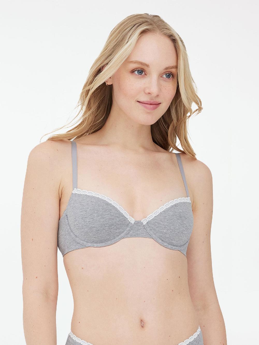 Skarlett Blue Adorned Demi Cotton Unlined Underwire Bra