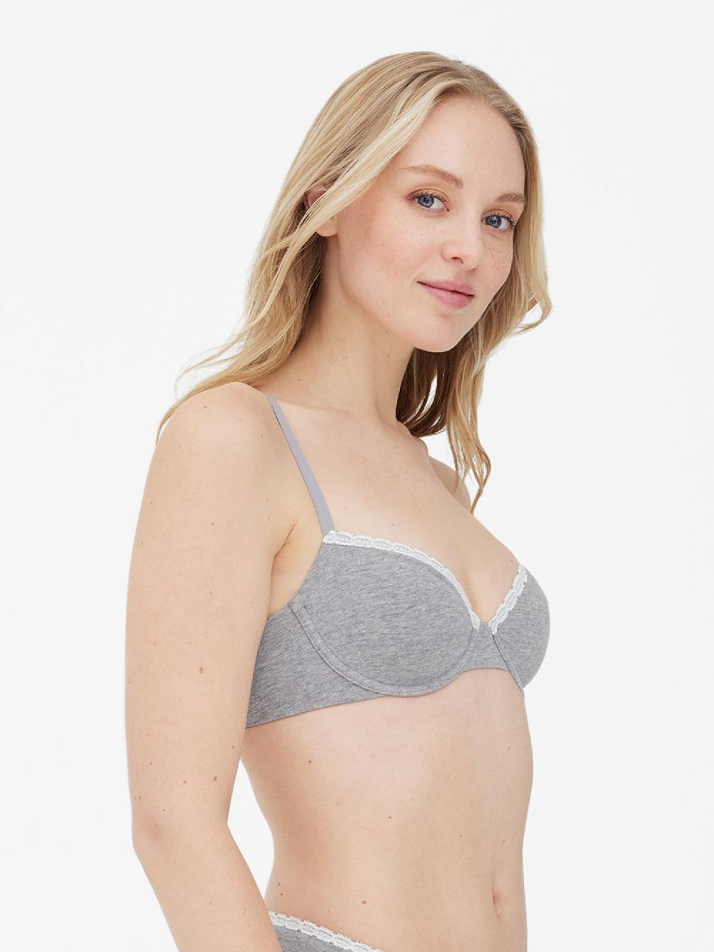 Skarlett Blue Adorned Demi Cotton Unlined Underwire Bra