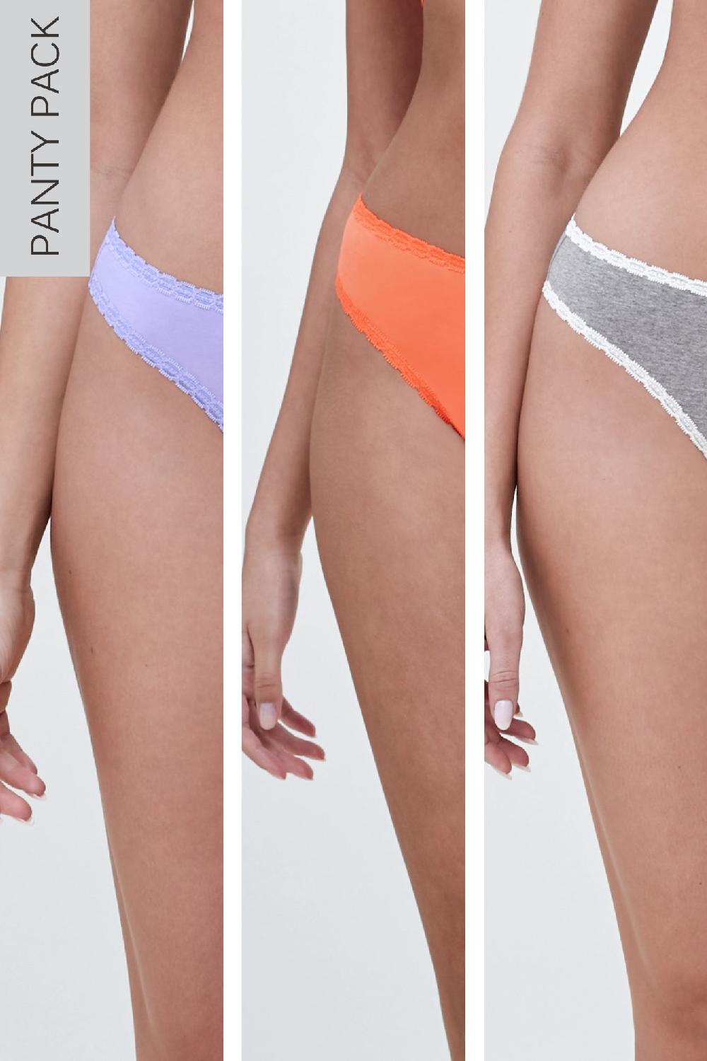 Skarlett Blue Adorned Hipster Cotton Thong 3-Pack - FINAL SALE