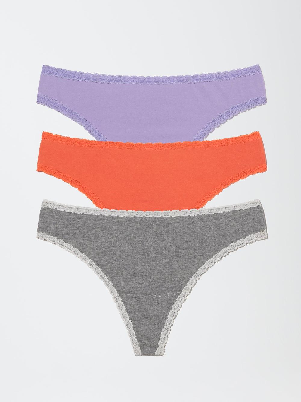 skarlett blue Adorned Hipster Cotton Thong 3-Pack - FINAL SALE