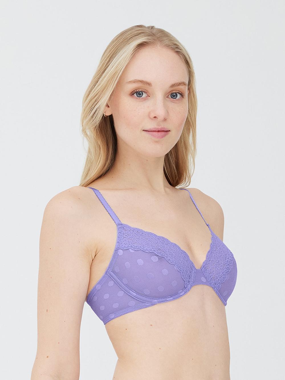 Skarlett Blue Dare Dot Plunge Unlined Bra Periwinkle