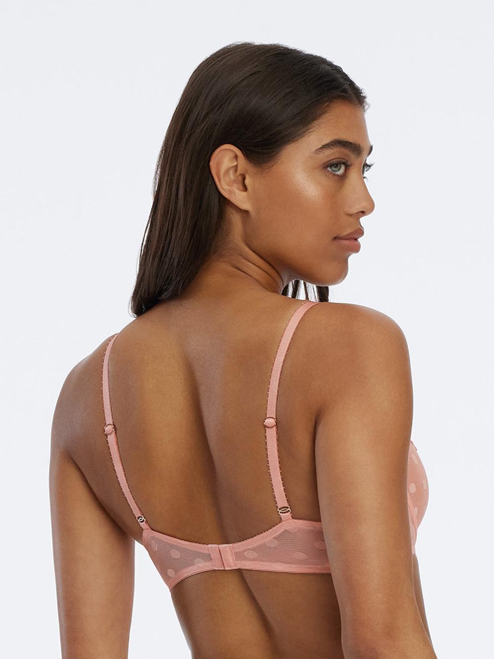 Skarlett Blue Dare Dot Unlined Underwire Plunge Bra - FINAL SALE Powder Pink