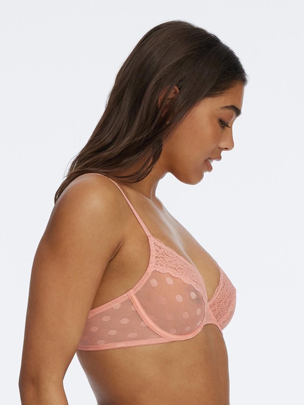 Skarlett Blue Dare Dot Unlined Underwire Plunge Bra - FINAL SALE Powder Pink