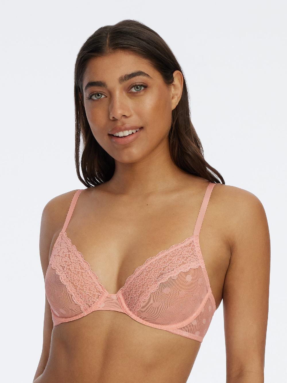 skarlett blue Dare Dot Unlined Underwire Plunge Bra - FINAL SALE Powder Pink