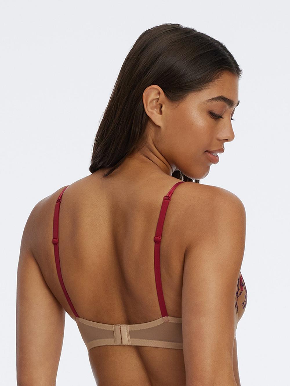 Skarlett Blue Enamoured Tattoo Lace Balconette Bra Lipstick Red Combo