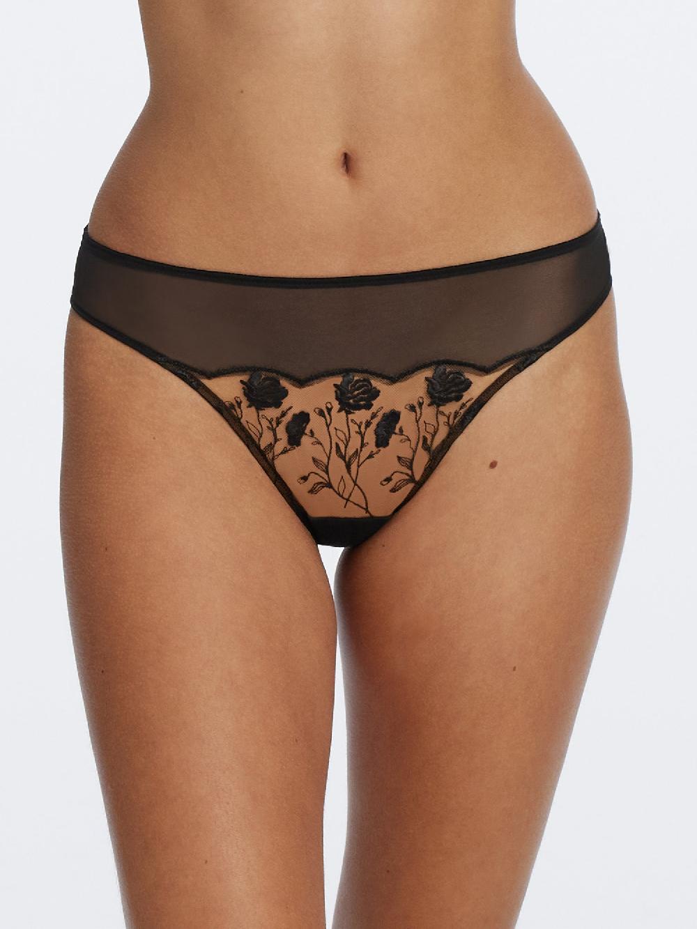 Skarlett Blue Enamoured Tattoo Lace Thong Black Combo