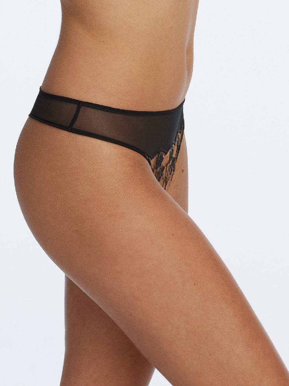 Skarlett Blue Enamoured Tattoo Lace Thong Black Combo