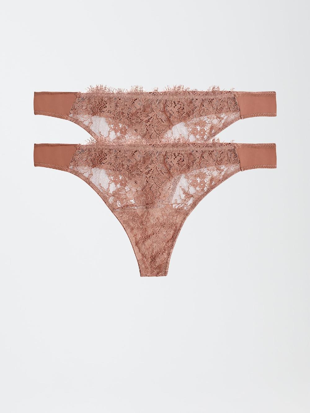 skarlett blue Entice Front Lace Thong 2-Pack - FINAL SALE Gleam/Terra Cotta