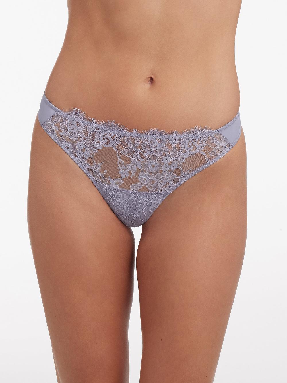 Skarlett Blue Entice Front Lace Thong Lavender Dusk