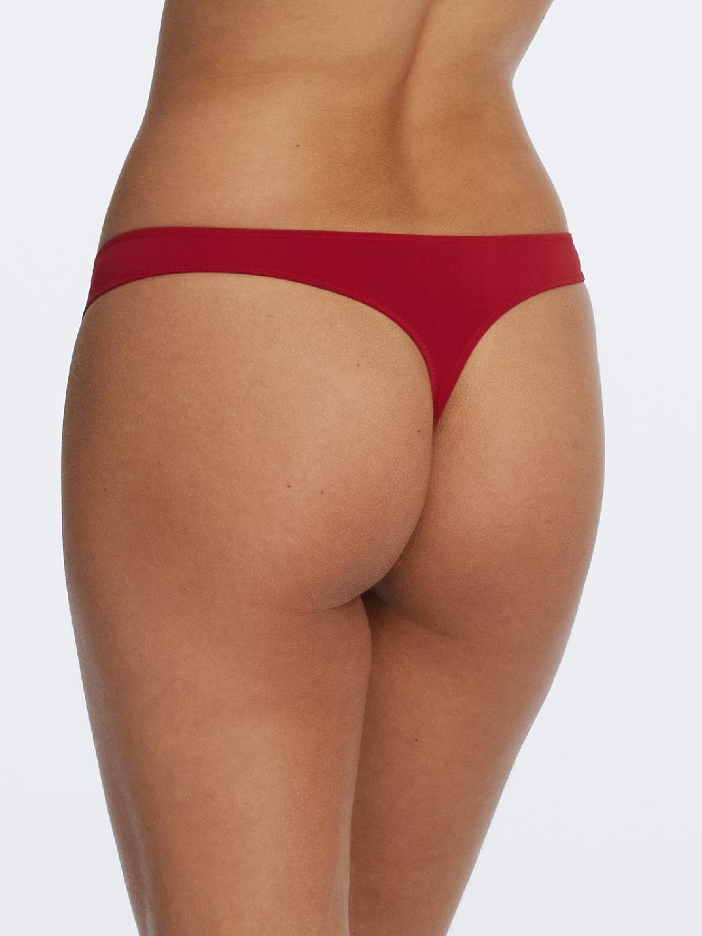 Skarlett Blue Entice Front Lace Thong Lipstick Red/Nylon