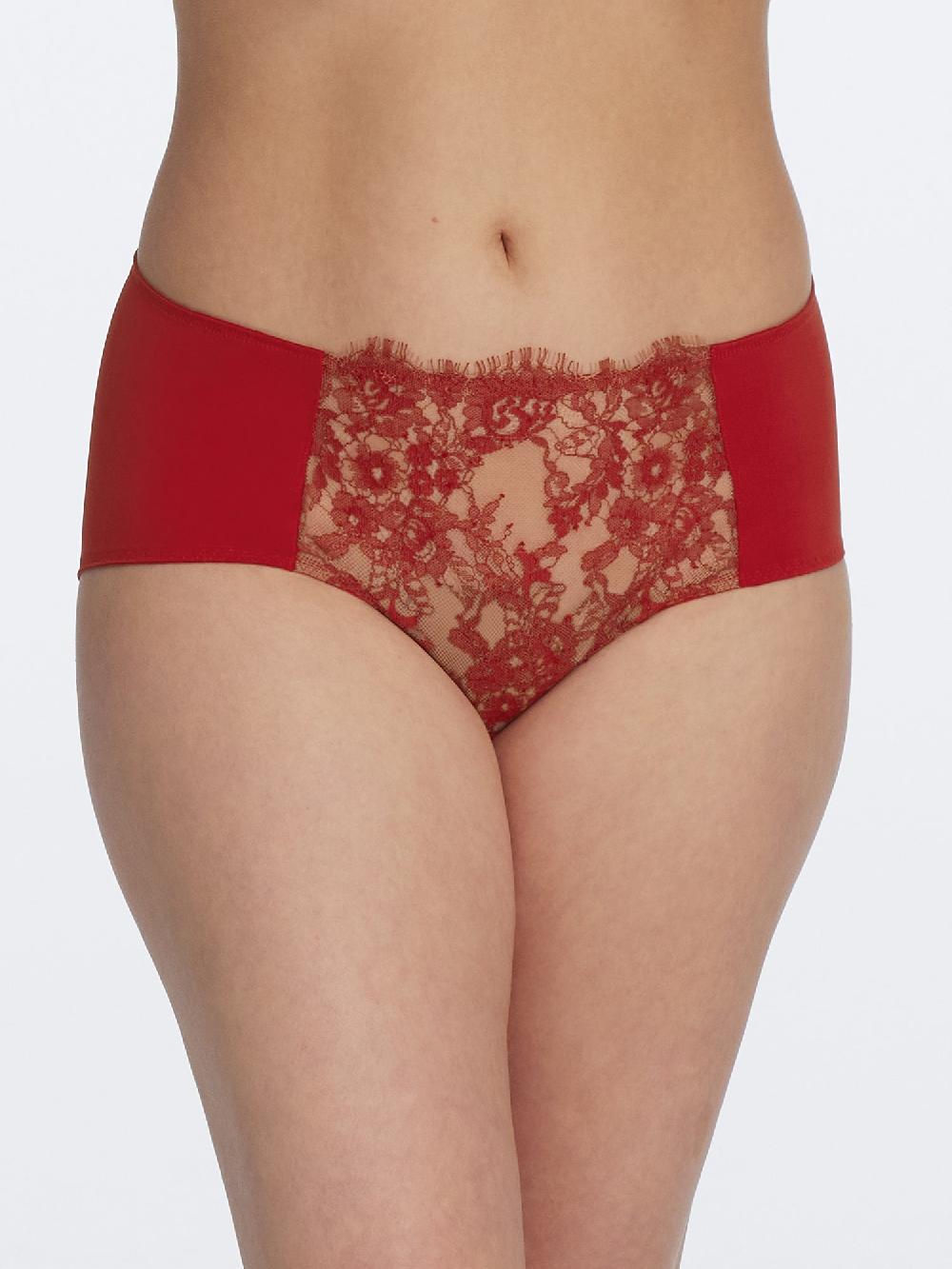 Skarlett Blue Entice Full Coverage Lace Brief Lipstick Red/Nylon