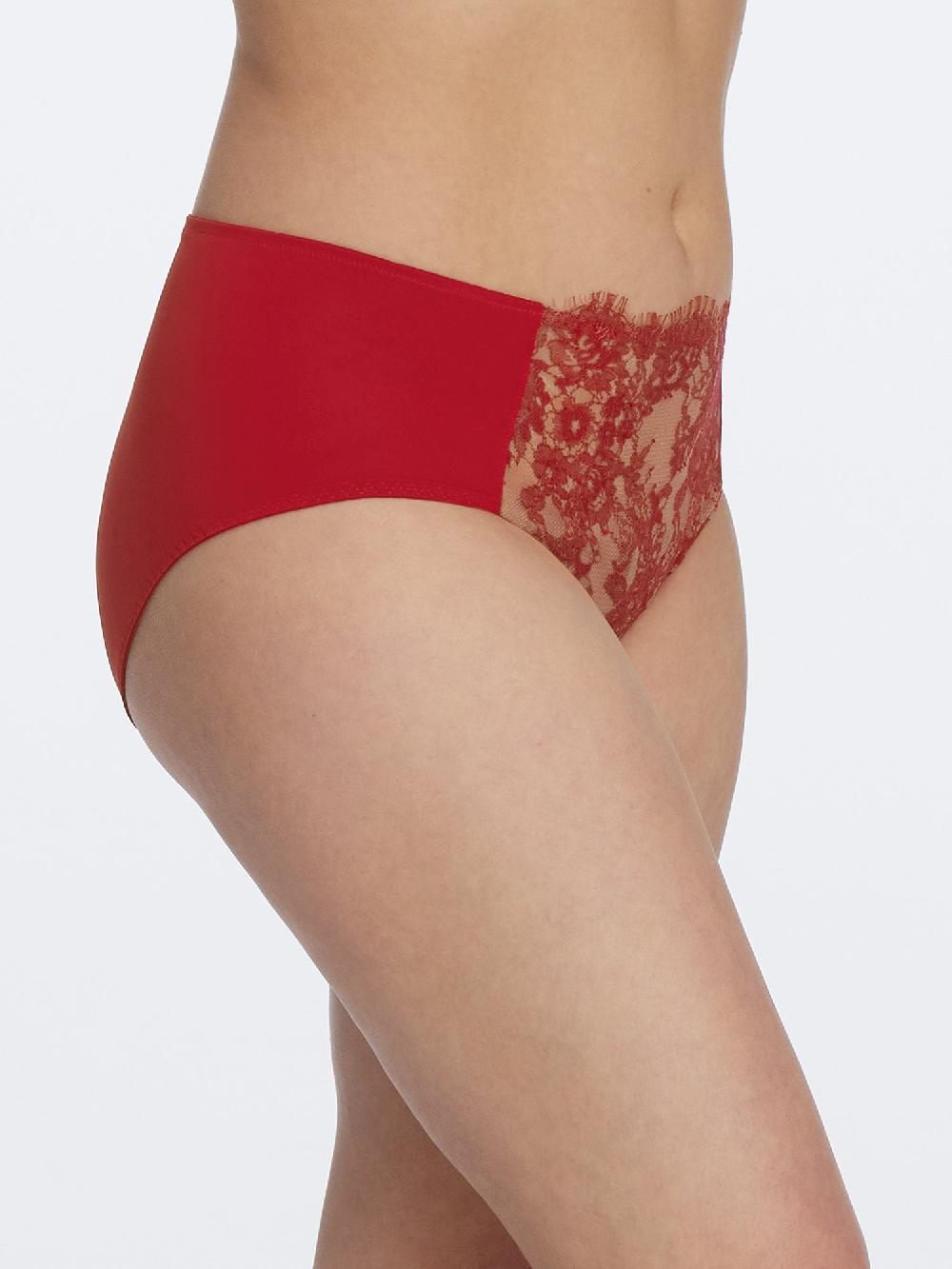 Skarlett Blue Entice Full Coverage Lace Brief Lipstick Red/Nylon
