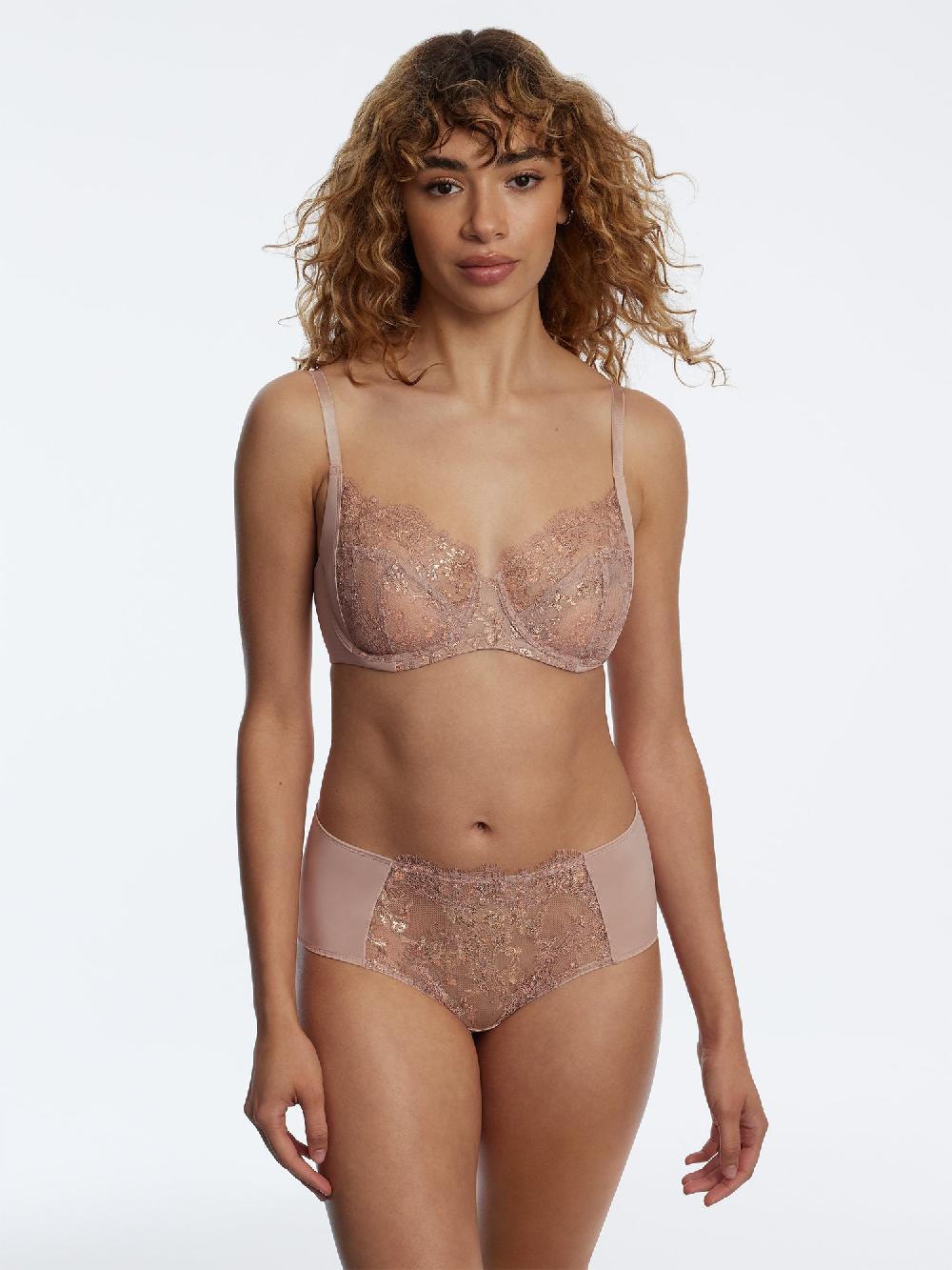 skarlett blue Entice Full Coverage Lace Brief Romance/Rose Gold
