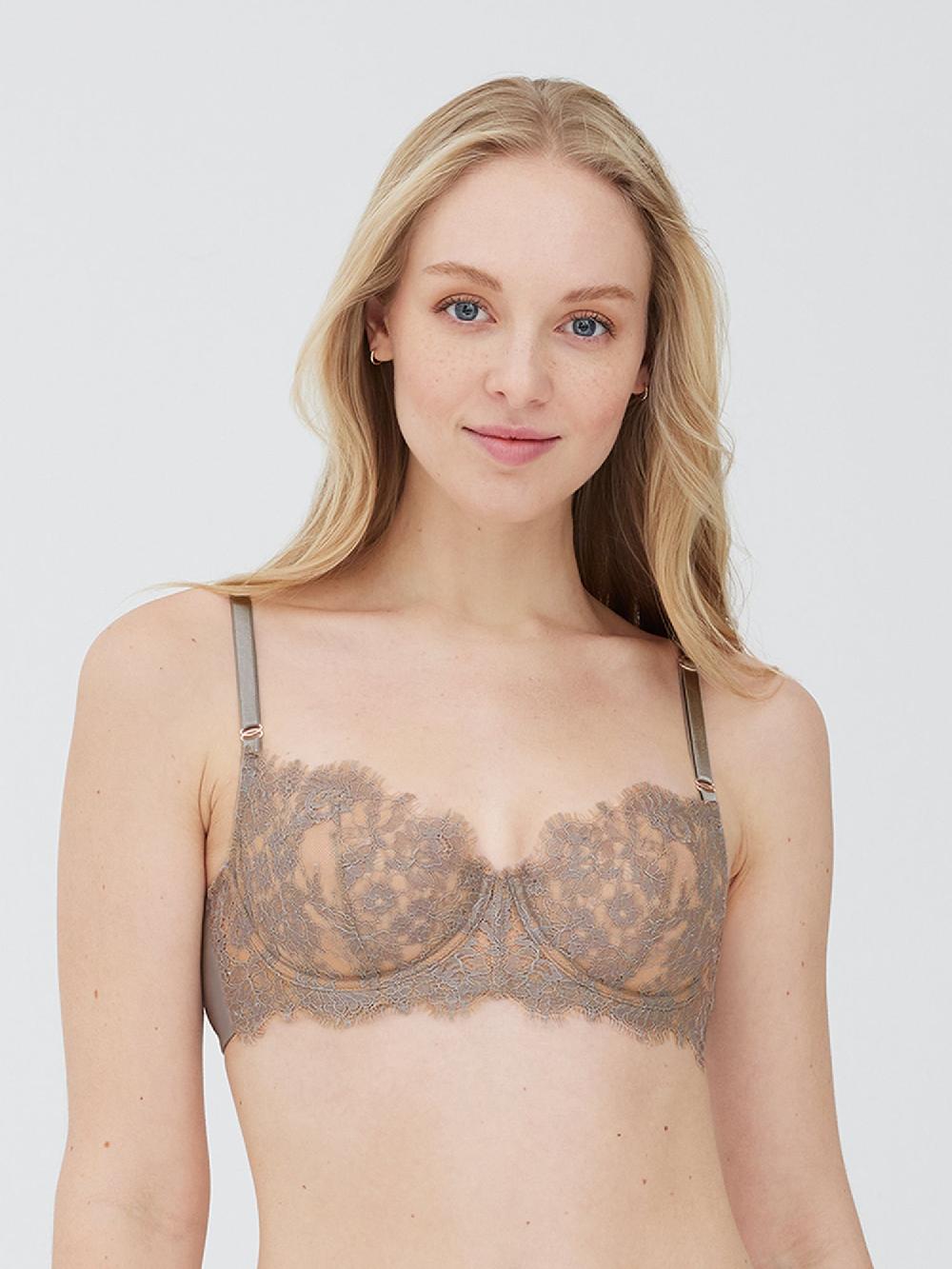 Skarlett Blue Entice Lace Balconette Bra Alloy/Ginger