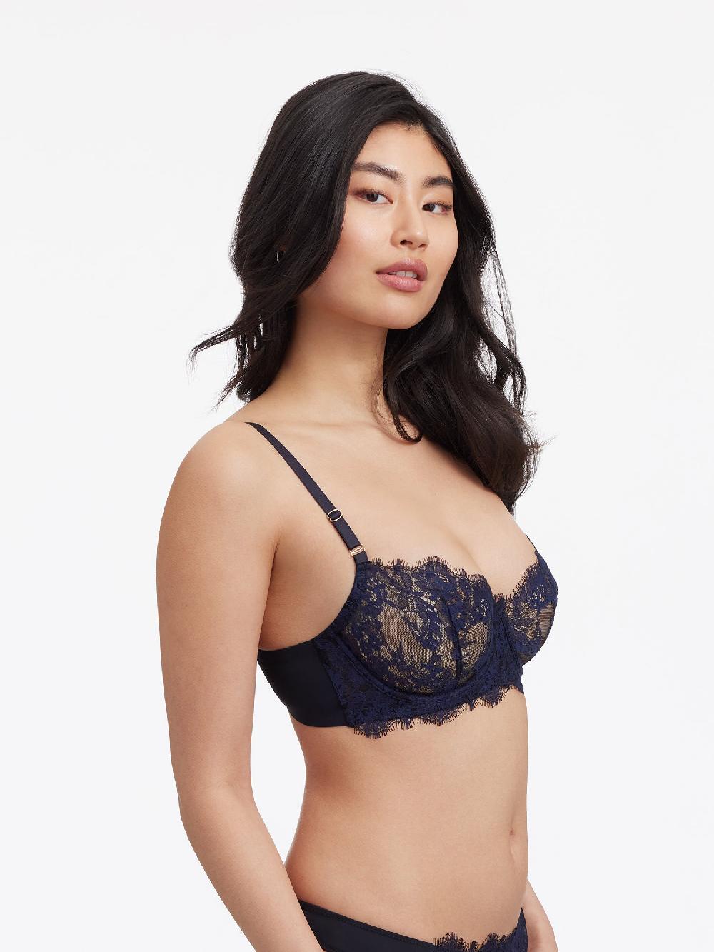Skarlett Blue Entice Lace Balconette Bra Black/Midnight