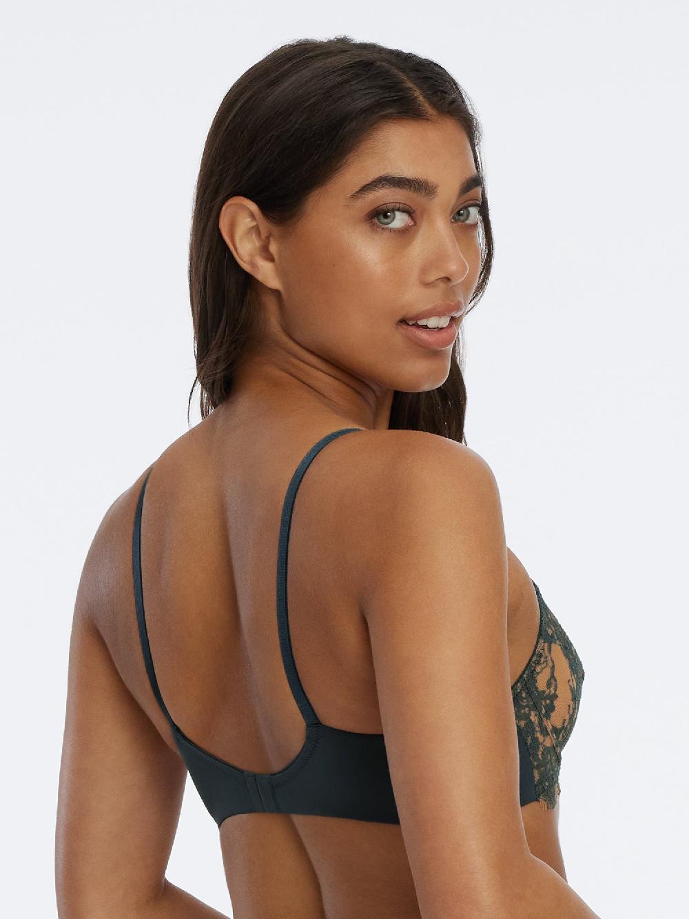 Skarlett Blue Entice Lace Balconette Bra Deep Sea/Ginger