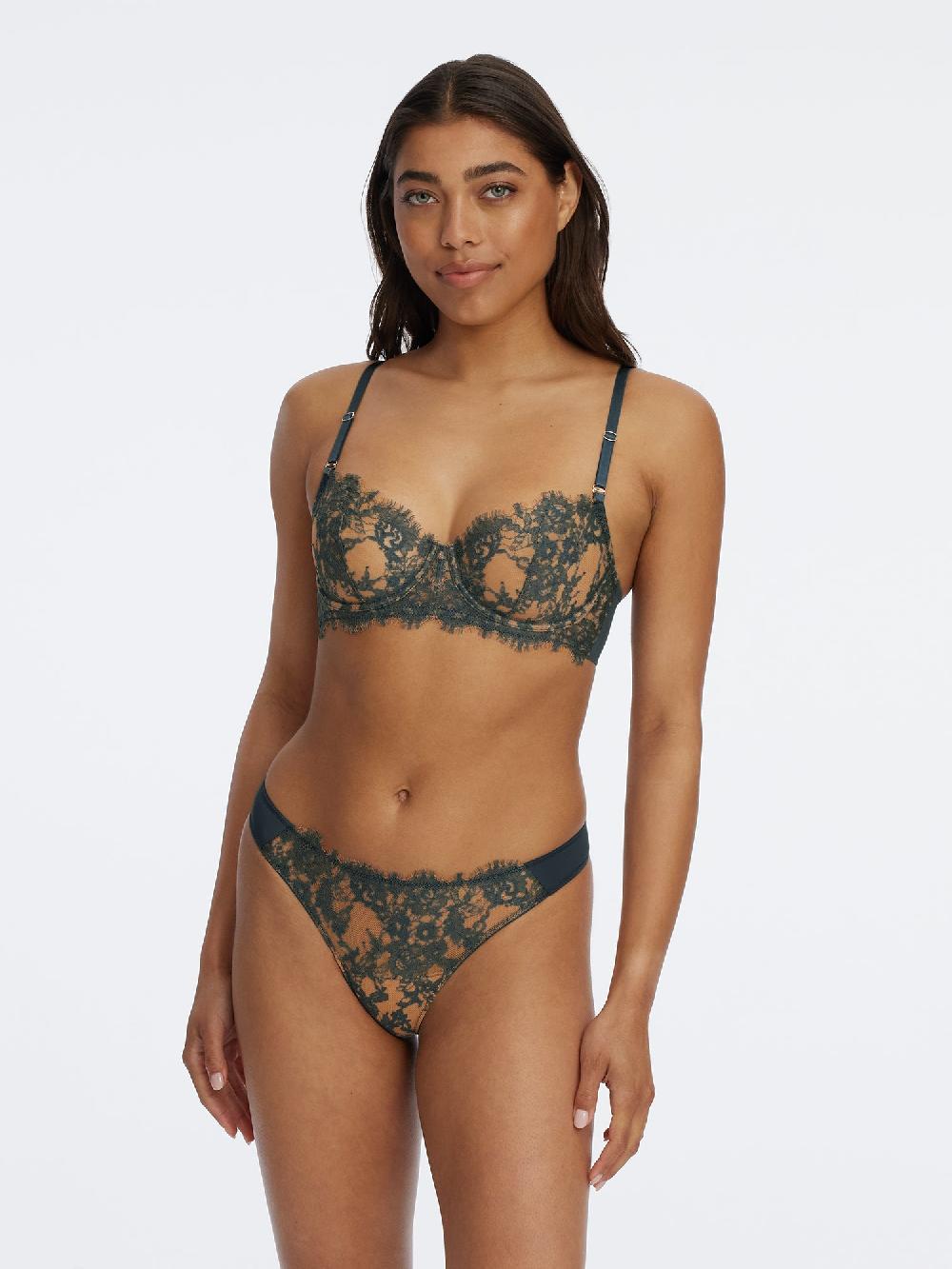 Skarlett Blue Entice Lace Balconette Bra Deep Sea/Ginger