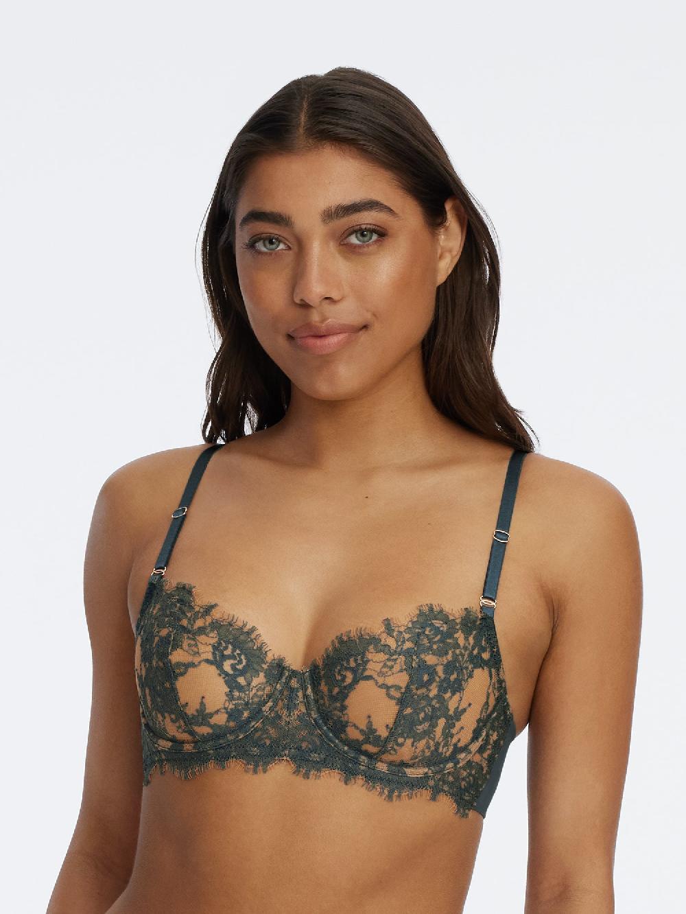 skarlett blue Entice Lace Balconette Bra Deep Sea/Ginger