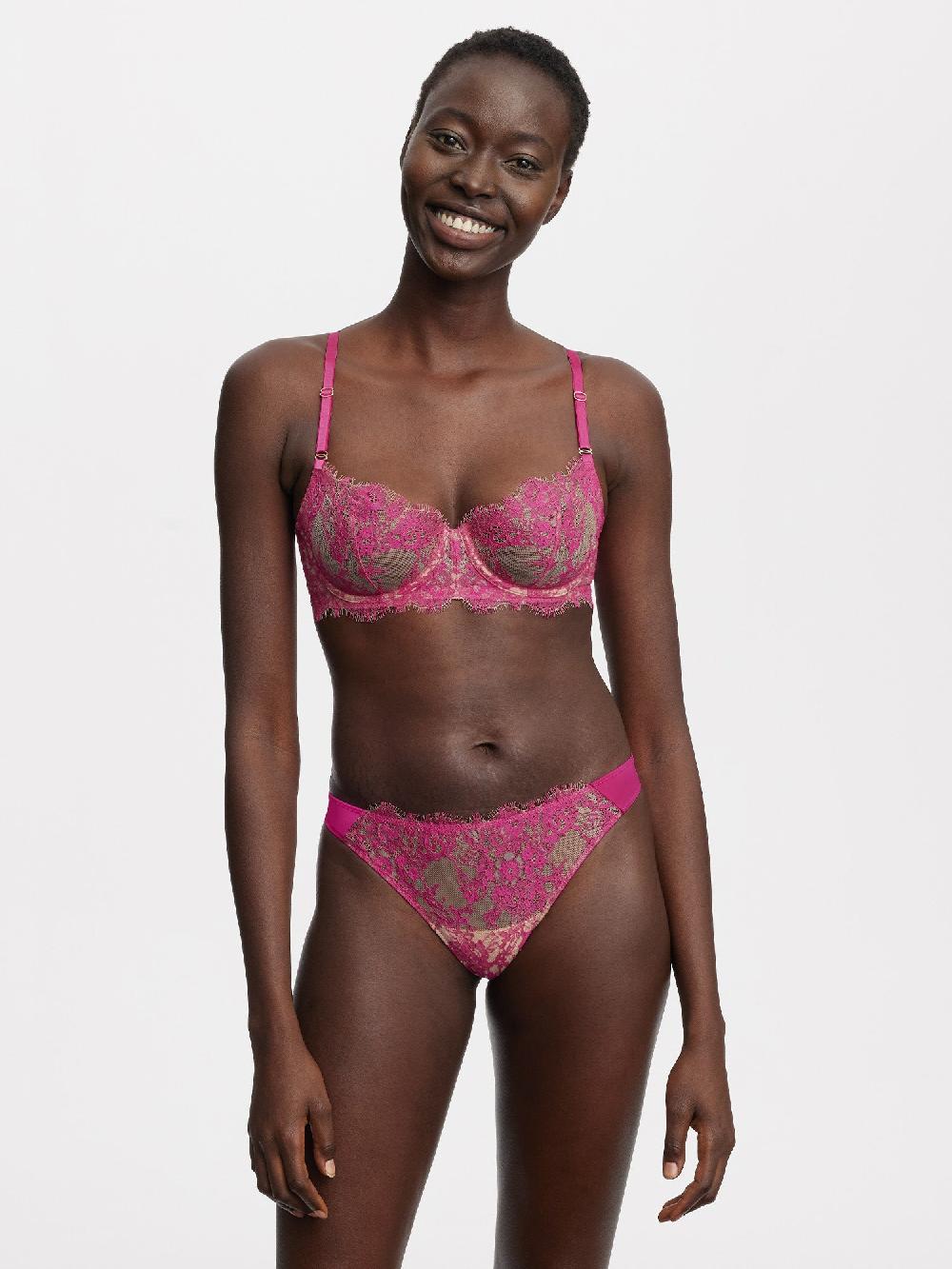 Skarlett Blue Entice Lace Balconette Bra Goji/Terracotta