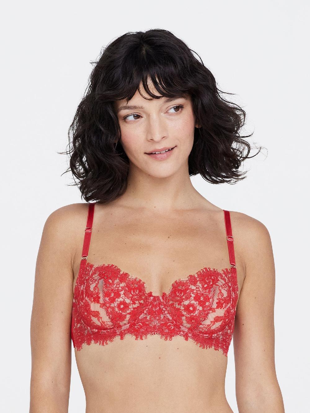 skarlett blue Entice Lace Balconette Bra Sangria/Nylon