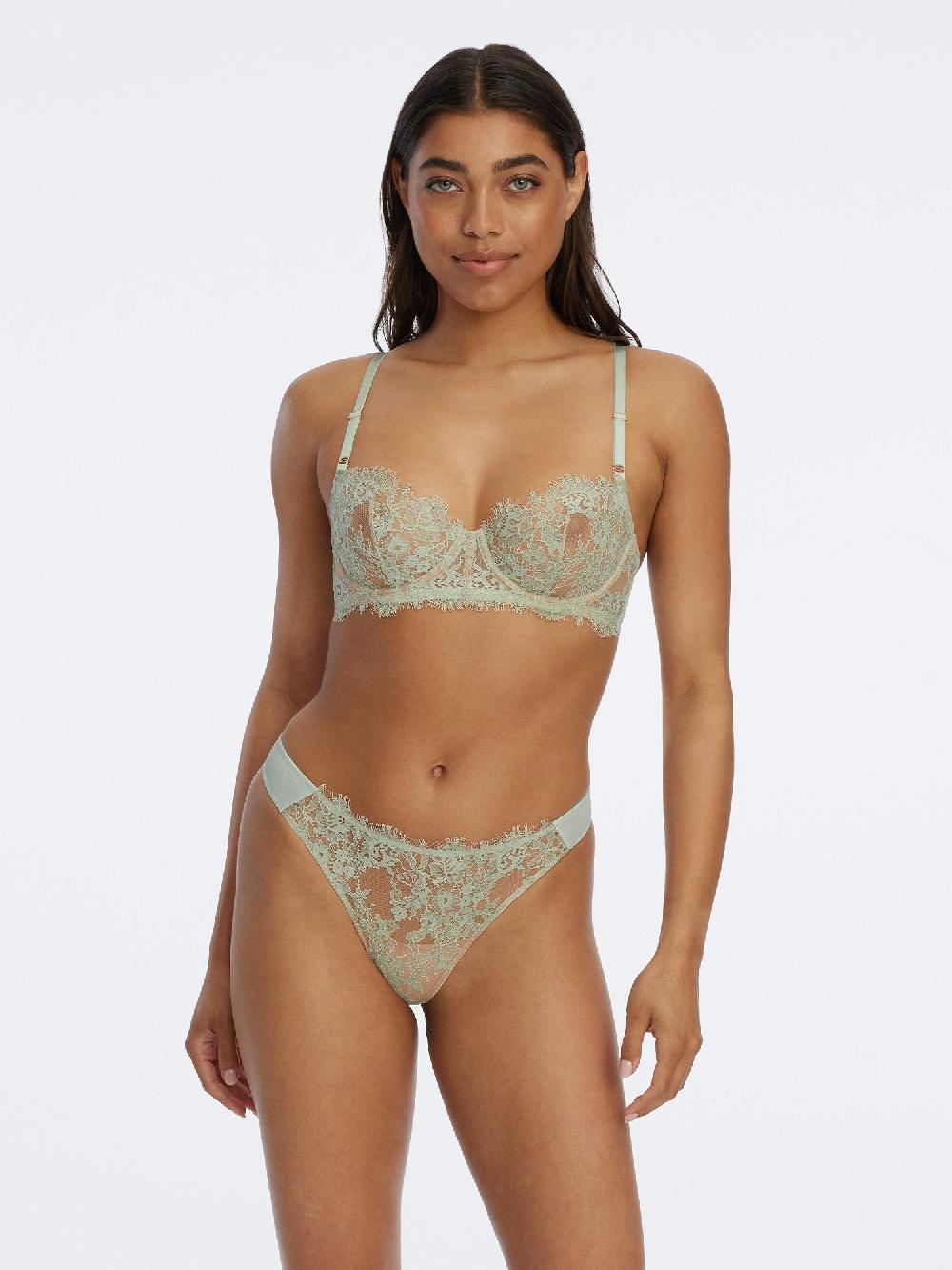 Skarlett Blue Entice Lace Balconette Bra Seafoam/Nylon