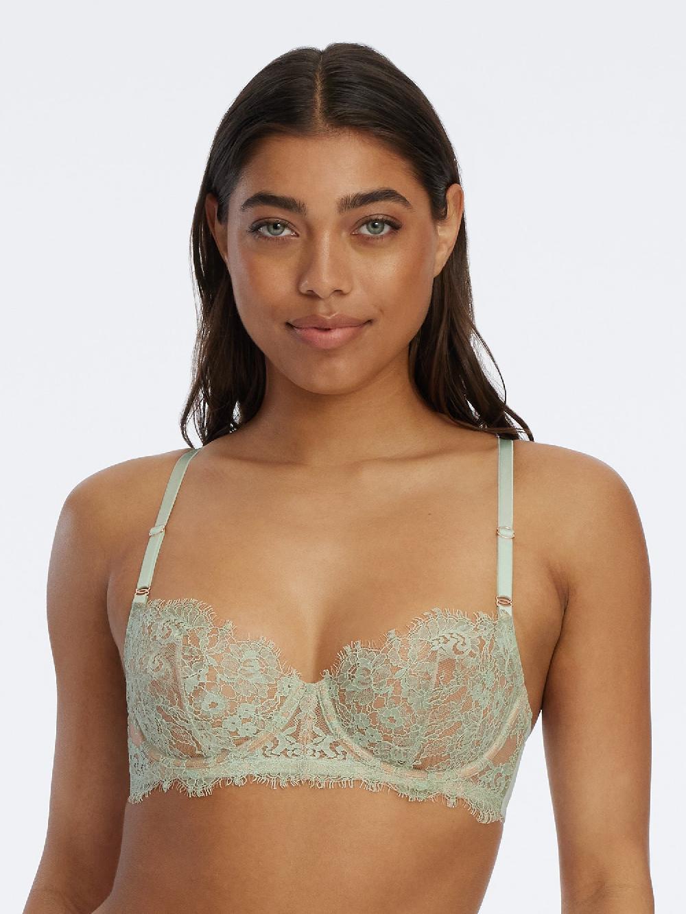 skarlett blue Entice Lace Balconette Bra Seafoam/Nylon