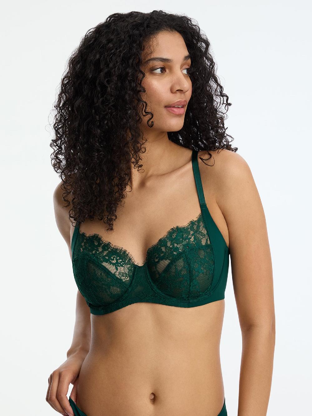 skarlett blue Entice Lace Full Coverage Side Support Balconette Bra Wreath