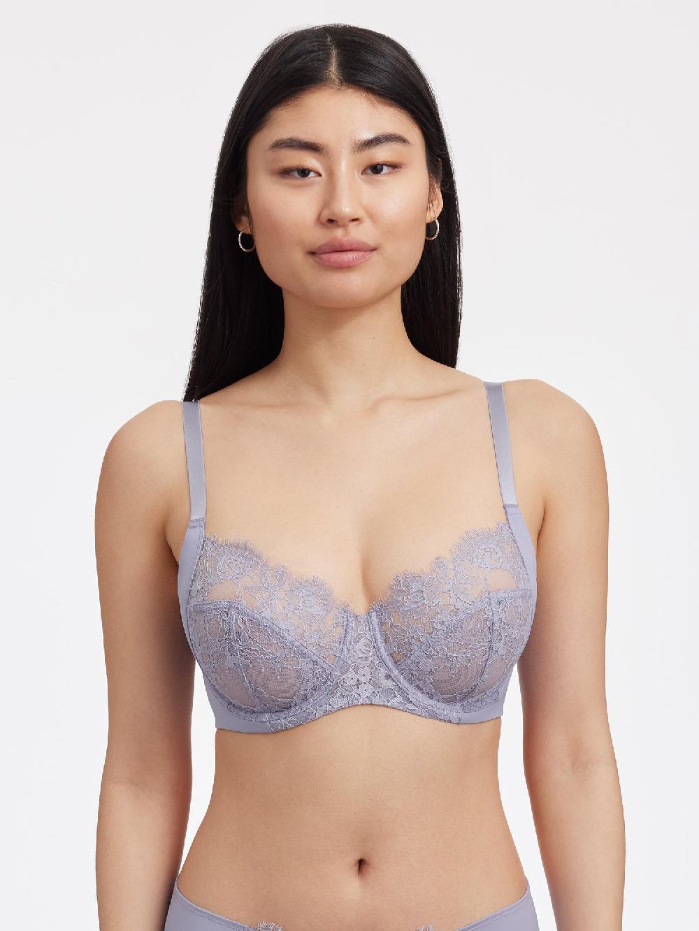 Skarlett Blue Entice Lace Full Coverage Side Support Balconette Bra Lavender Dusk