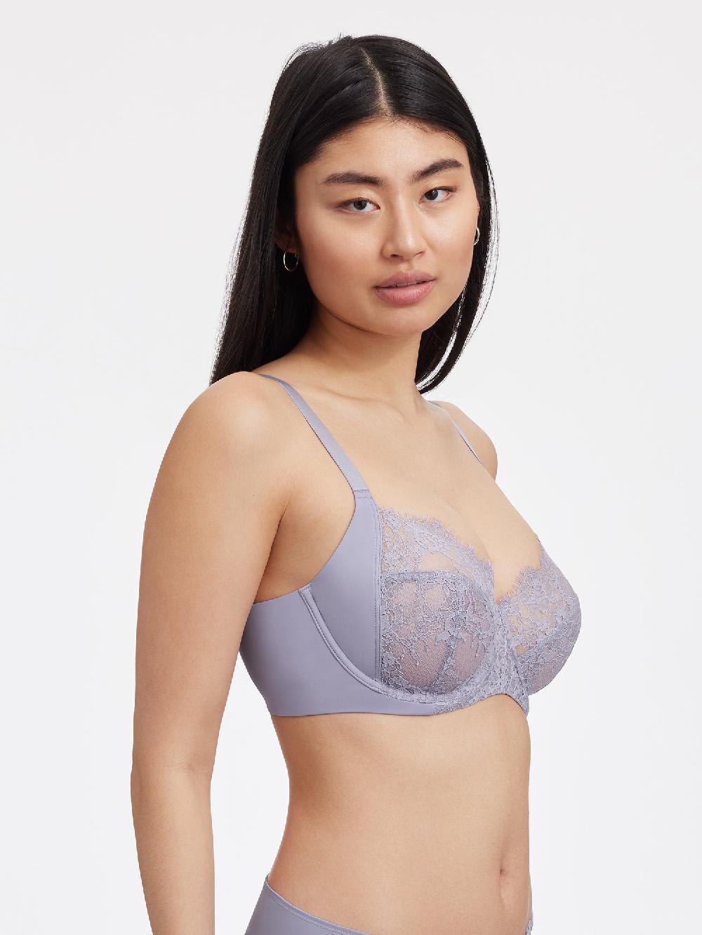 Skarlett Blue Entice Lace Full Coverage Side Support Balconette Bra Lavender Dusk