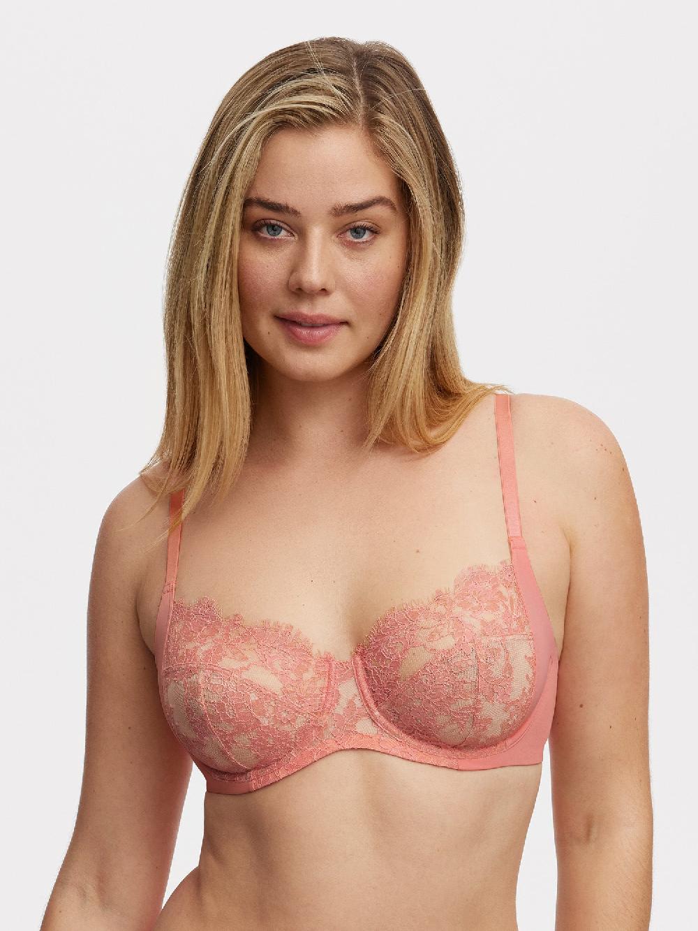 Skarlett Blue Entice Lace Full Coverage Side Support Balconette Bra Geranium/Cashmere